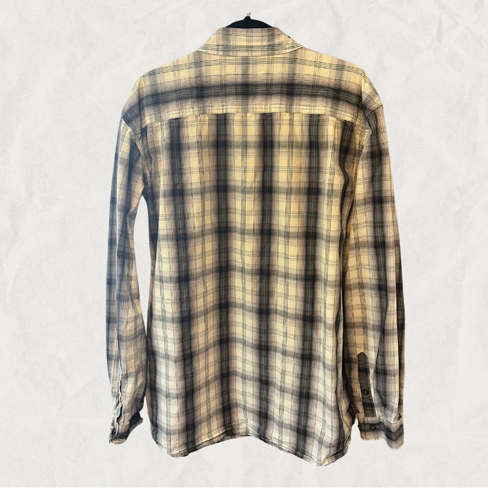 Carhartt Men's Casual Plaid Shirt - Beige and Navy - Picture 4 of 9